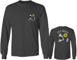 Front and Back Shark Summer Vibe Cool Graphic Surf Till Death Obei Society mens Long sleeve t shirt