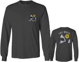 Front and Back Shark Summer Vibe Cool Graphic Surf Till Death Obei Society mens Long sleeve t shirt