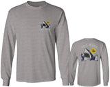 Front and Back Shark Summer Vibe Cool Graphic Surf Till Death Obei Society mens Long sleeve t shirt