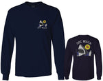 Front and Back Shark Summer Vibe Cool Graphic Surf Till Death Obei Society mens Long sleeve t shirt