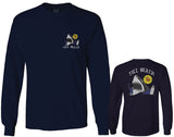 Front and Back Shark Summer Vibe Cool Graphic Surf Till Death Obei Society mens Long sleeve t shirt
