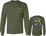 Front and Back Shark Summer Vibe Cool Graphic Surf Till Death Obei Society mens Long sleeve t shirt