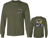 Front and Back Shark Summer Vibe Cool Graphic Surf Till Death Obei Society mens Long sleeve t shirt