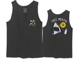 Front and Back Shark Summer Vibe Cool Graphic Surf Till Death Obei Society men's Tank Top
