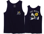 Front and Back Shark Summer Vibe Cool Graphic Surf Till Death Obei Society men's Tank Top