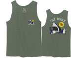Front and Back Shark Summer Vibe Cool Graphic Surf Till Death Obei Society men's Tank Top