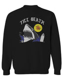 Front Shark Summer Vibe Cool Graphic Surf Till Death Society men's Crewneck Sweatshirt