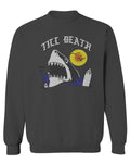 Front Shark Summer Vibe Cool Graphic Surf Till Death Society men's Crewneck Sweatshirt