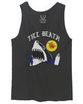 Front Shark Summer Vibe Cool Graphic Surf Till Death Society men's Tank Top