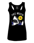Front Shark Summer Vibe Cool Graphic Surf Till Death Society  women's Tank Top sleeveless Racerback