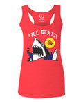 Front Shark Summer Vibe Cool Graphic Surf Till Death Society  women's Tank Top sleeveless Racerback