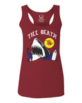 Front Shark Summer Vibe Cool Graphic Surf Till Death Society  women's Tank Top sleeveless Racerback