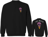 Candy Ice Cream Skull Summer Cool Graphic Till Death Obei Society men's Crewneck Sweatshirt