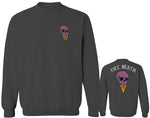 Candy Ice Cream Skull Summer Cool Graphic Till Death Obei Society men's Crewneck Sweatshirt