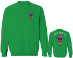 Candy Ice Cream Skull Summer Cool Graphic Till Death Obei Society men's Crewneck Sweatshirt