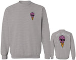Candy Ice Cream Skull Summer Cool Graphic Till Death Obei Society men's Crewneck Sweatshirt