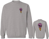 Candy Ice Cream Skull Summer Cool Graphic Till Death Obei Society men's Crewneck Sweatshirt