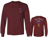 Candy Ice Cream Skull Summer Good Vibe Cool Graphic Till Death Obei Society mens Long sleeve t shirt