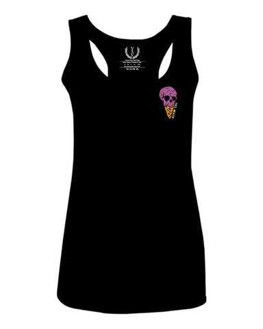 Candy Ice Cream Skull Summer Cool Graphic Till Death Obei Society  women's Tank Top sleeveless Racerback