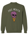 Good Vibe chill Till Death ice Cream Skull Bones Graphic obei Society men's Crewneck Sweatshirt