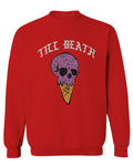 Good Vibe chill Till Death ice Cream Skull Bones Graphic obei Society men's Crewneck Sweatshirt