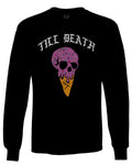 Good Vibe chill Till Death ice Cream Skull Bones Graphic obei Society mens Long sleeve t shirt