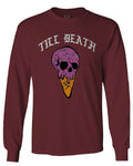 Good Vibe chill Till Death ice Cream Skull Bones Graphic obei Society mens Long sleeve t shirt