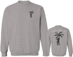 Summer Cool Graphic Palm Puma Tattoo Good Vibe Till Death Obei Society men's Crewneck Sweatshirt