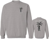 Summer Cool Graphic Palm Puma Tattoo Good Vibe Till Death Obei Society men's Crewneck Sweatshirt