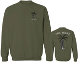 Summer Cool Graphic Palm Puma Tattoo Good Vibe Till Death Obei Society men's Crewneck Sweatshirt