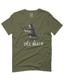 VICES AND VIRTUES Skateboarding OR DIE Skull Skate Gun Till Death For men T Shirt