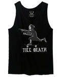 VICES AND VIRTUES Skateboarding OR DIE Skull Skate Gun Till Death men's Tank Top