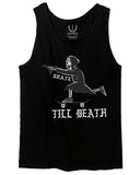 VICES AND VIRTUES Skateboarding OR DIE Skull Skate Gun Till Death men's Tank Top