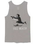 VICES AND VIRTUES Skateboarding OR DIE Skull Skate Gun Till Death men's Tank Top