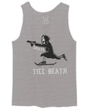 VICES AND VIRTUES Skateboarding OR DIE Skull Skate Gun Till Death men's Tank Top
