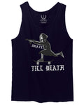 VICES AND VIRTUES Skateboarding OR DIE Skull Skate Gun Till Death men's Tank Top