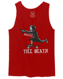 VICES AND VIRTUES Skateboarding OR DIE Skull Skate Gun Till Death men's Tank Top