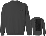 VICES AND VIRTUES Second Amendment Support American Flag Gun ar 15 Rights men's Crewneck Sweatshirt