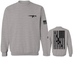 VICES AND VIRTUES Second Amendment Support American Flag Gun ar 15 Rights men's Crewneck Sweatshirt