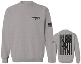 VICES AND VIRTUES Second Amendment Support American Flag Gun ar 15 Rights men's Crewneck Sweatshirt