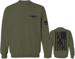 VICES AND VIRTUES Second Amendment Support American Flag Gun ar 15 Rights men's Crewneck Sweatshirt