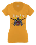 Till Death Vintage Japan Japanesse Warrior Vibes Graphic Aesthetics For Women V neck fitted T Shirt