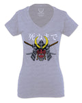 Till Death Vintage Japan Japanesse Warrior Vibes Graphic Aesthetics For Women V neck fitted T Shirt