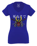 Till Death Vintage Japan Japanesse Warrior Vibes Graphic Aesthetics For Women V neck fitted T Shirt