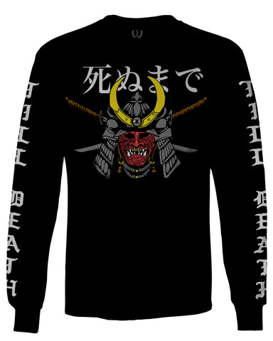 Till Death Vintage Japan Japanesse Warrior Vibes Graphic Aesthetics mens Long sleeve t shirt