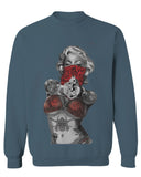 Marilyn Monroe Gangster Cool Graphic Hipster Red Roses Summer men's Crewneck Sweatshirt