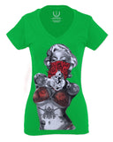 Marilyn Monroe Gangster Cool Graphic Hipster Red Roses Summer For Women V neck fitted T Shirt