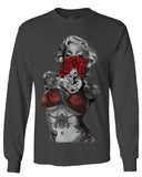 Marilyn Monroe Gangster Cool Graphic Hipster Red Roses Summer mens Long sleeve t shirt