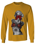 Marilyn Monroe Gangster Cool Graphic Hipster Red Roses Summer mens Long sleeve t shirt