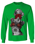Marilyn Monroe Gangster Cool Graphic Hipster Red Roses Summer mens Long sleeve t shirt